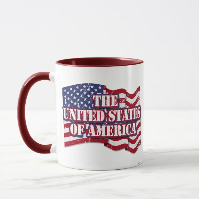 The United States of America with flag distressed Mug (Left)