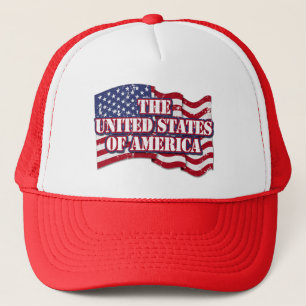 The United States of America with flag distressed Trucker Hat