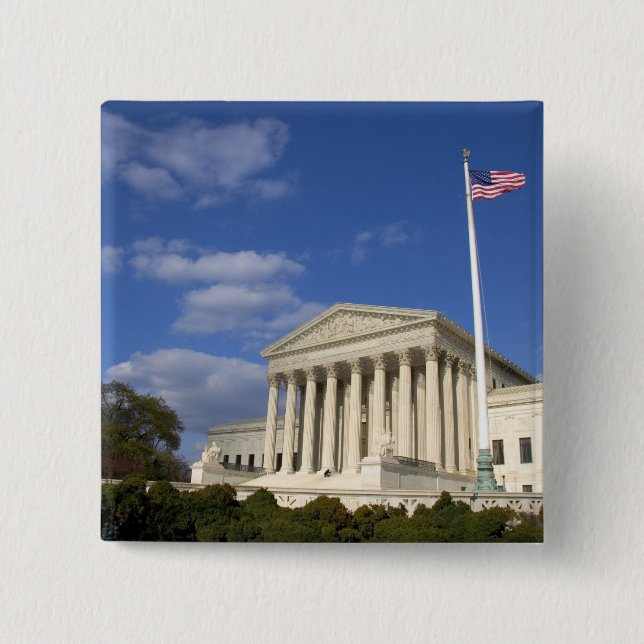 The United States Supreme Court Building in Pinback Button (Front)