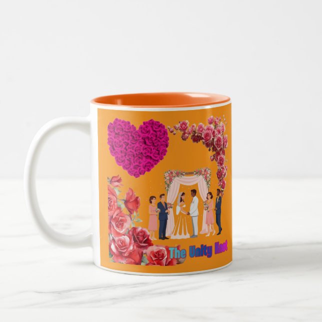 The Unity Knot orange Two-Tone Coffee Mug (Left)