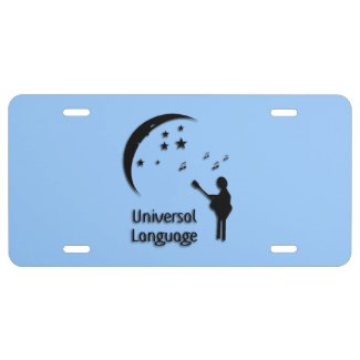 The Universal Langauge Blue License Plate