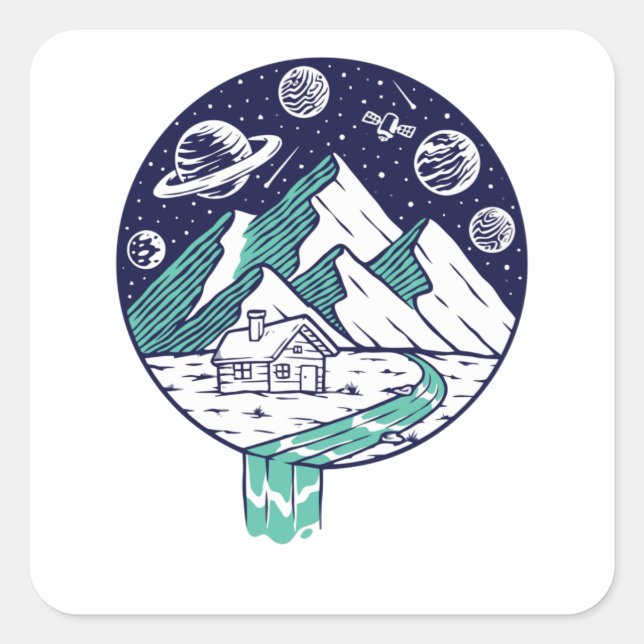 The Universe in my Cup Square Sticker (Front)
