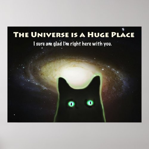 The Universe is a Huge Place  Cat in Space Poster