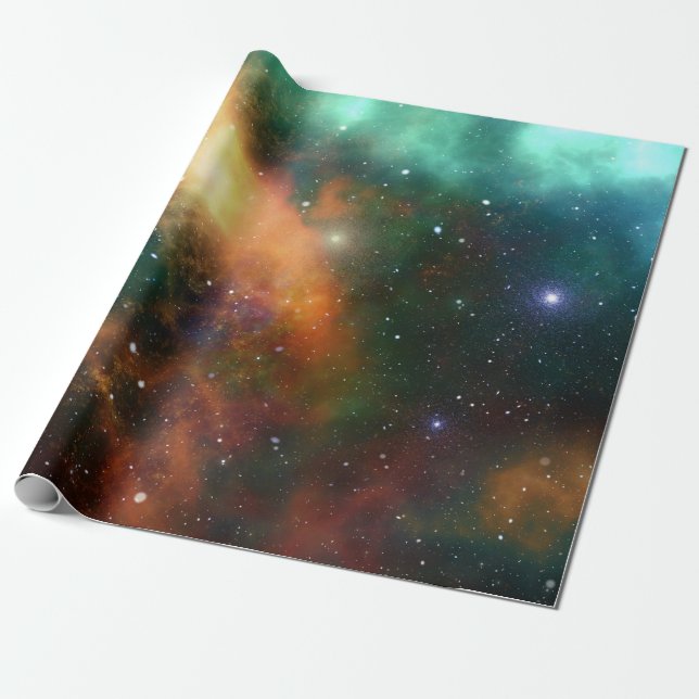 The Universe Starry Sky Outer Space Gift Wrap (Unrolled)