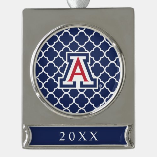 The University of Arizona  A Silver Plated Banner Ornament