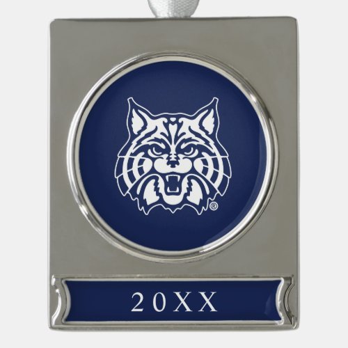 The University of Arizona  AZ Wildcat Silver Plated Banner Ornament