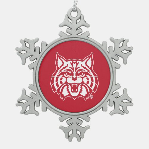 The University of Arizona  AZ Wildcat Snowflake Pewter Christmas Ornament