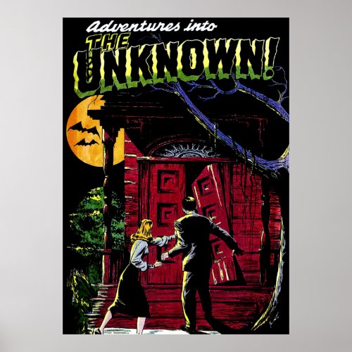The Unknown Haunted House Vintage Comics Poster