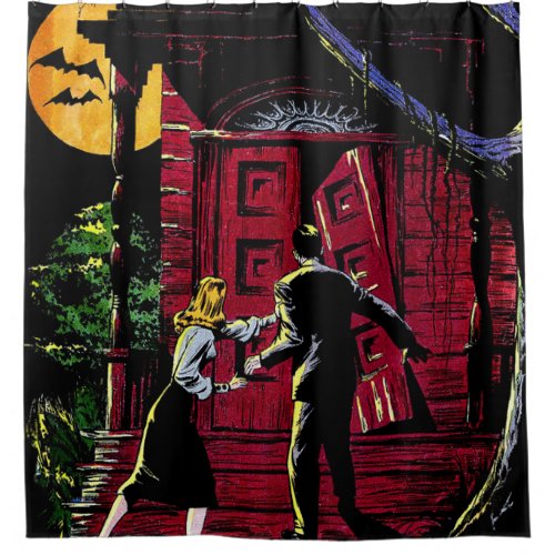 The Unknown Haunted House Vintage Comics Shower Curtain