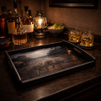 The Unmanned Deck — Pirate Ship Scene Serving Tray