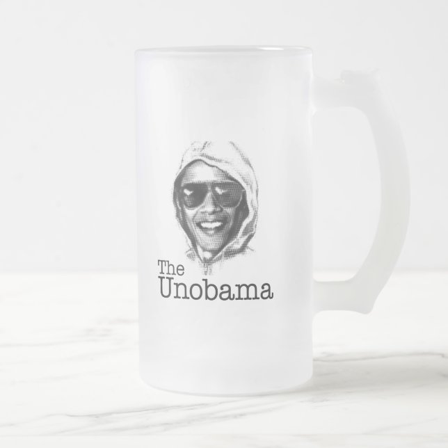 The UnObama - Obama Unabomber evil twin Frosted Glass Beer Mug (Right)