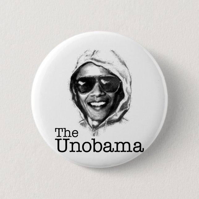The UnObama - Obama Unabomber evil twin Pinback Button (Front)