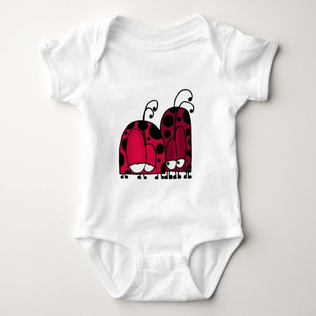 The Unrequited Love Ladybug Illustration Baby Bodysuit (Front)