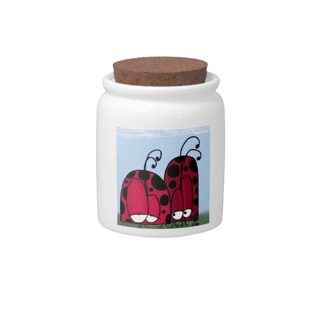 The Unrequited Love Ladybug Illustration Candy Jar (Front)