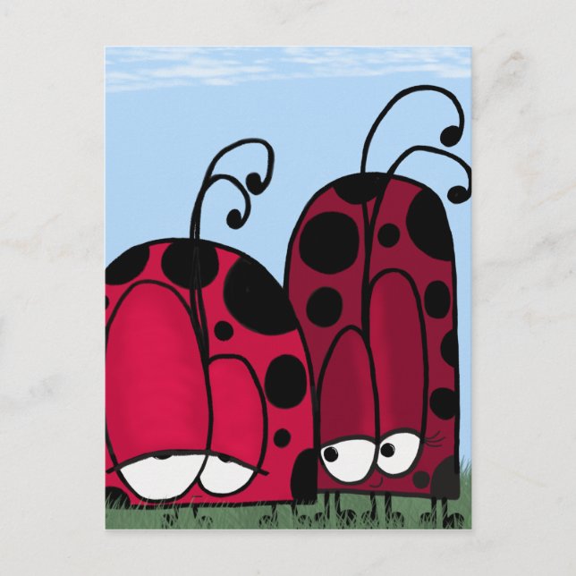 The Unrequited Love Ladybug Illustration Postcard (Front)