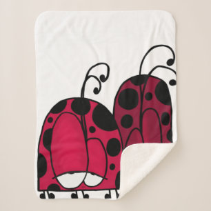 The Unrequited Love Ladybug Illustration Sherpa Blanket