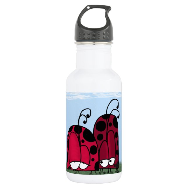 The Unrequited Love Ladybug Illustration Water Bottle (Front)