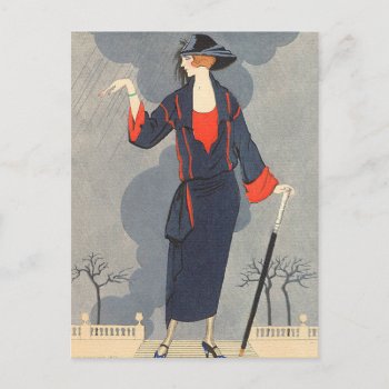 The Untimely Rain By George Barbier Postcard by FalconsEye at Zazzle