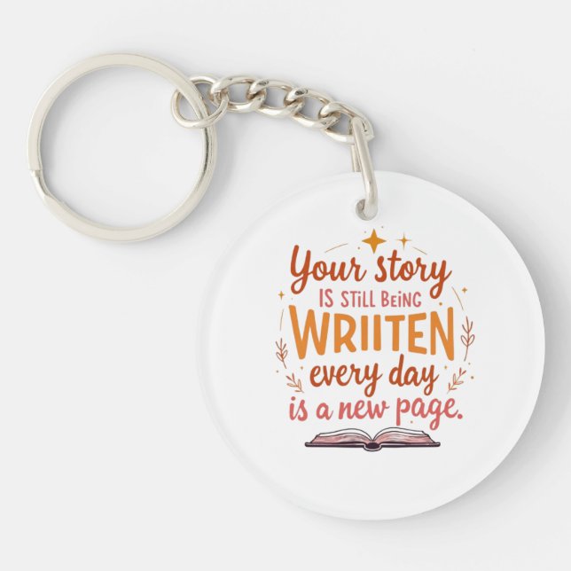  The Unwritten Chapter: Book & Stars Art Keychain (Front)