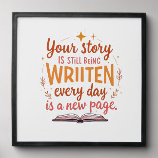 The Unwritten Chapter: Book & Stars Art Peel And Stick Photo Tile