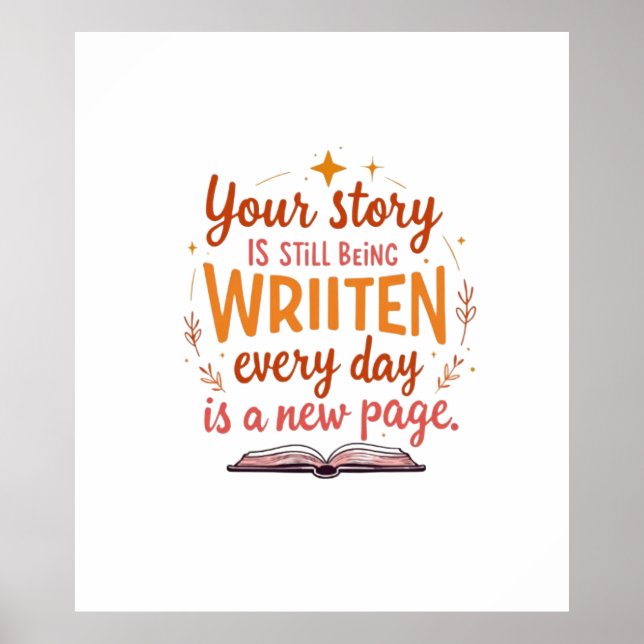  The Unwritten Chapter: Book & Stars Art Poster (Front)