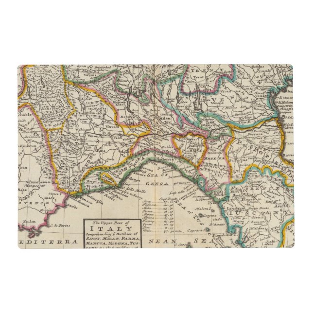 The upper part of Italy Placemat (Front)