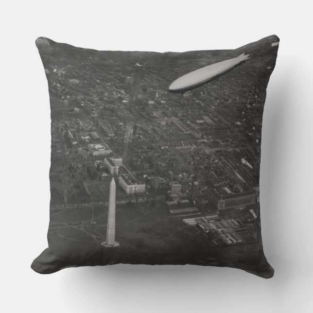 The US Airship 'USS Los Angeles' ZR3 flying over Throw Pillow (Front)