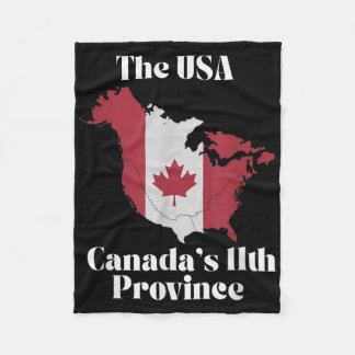 The Usa Canadas 11th Province  Fleece Blanket