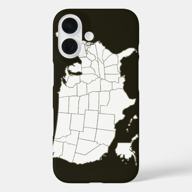 The USA map in black and white Case-Mate iPhone Case (Back)