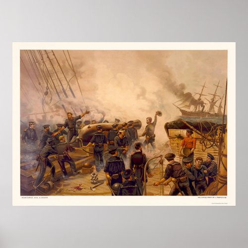 The USS Kearsarge Sinks the CSS Alabama in 1864 Poster