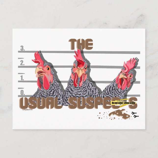 The usual CHICKEN suspects—Barred Rock Hens Postcard (Front)