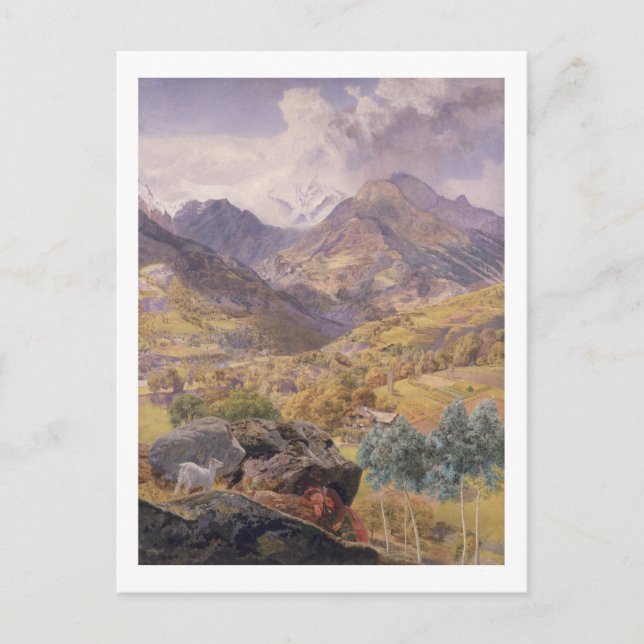 The Val d'Aosta, 1858 (oil on canvas) Postcard (Front)