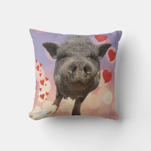 The ValenSwines Day Phill_ow  Throw Pillow