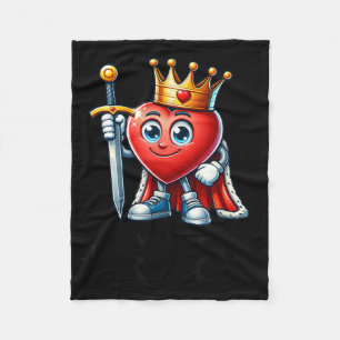 The Valentine King Heart Funny Valentines Day Cute Fleece Blanket