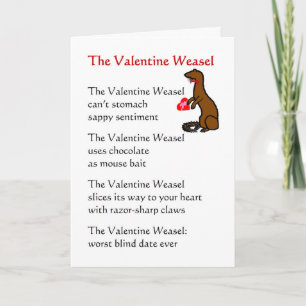 The Valentine Weasel - funny poem for a Valentine Holiday Card
