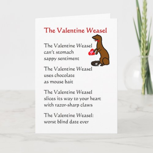 The Valentine Weasel _ funny poem for a Valentine Holiday Card