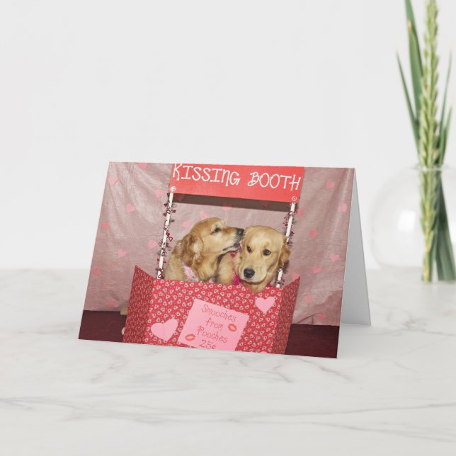 The Valentine's Day Golden Kissing Booth Holiday Card (Front)