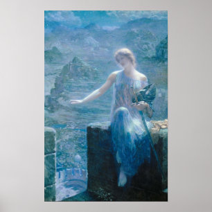 The Valkyrie's Vigil (Elegant Lady in a Castle) Poster