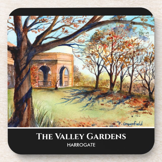 The Valley Gardens Harrogate by Farida Greenfield Beverage Coaster (Front)