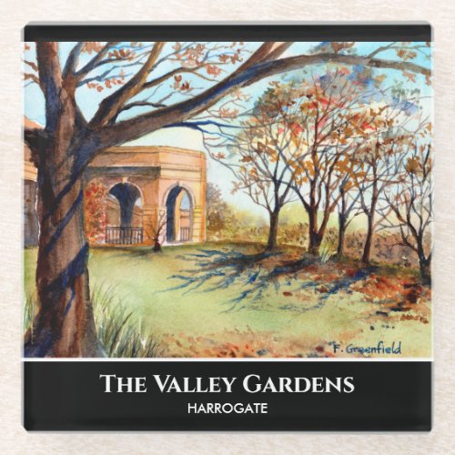 The Valley Gardens Harrogate by Farida Greenfield Glass Coaster