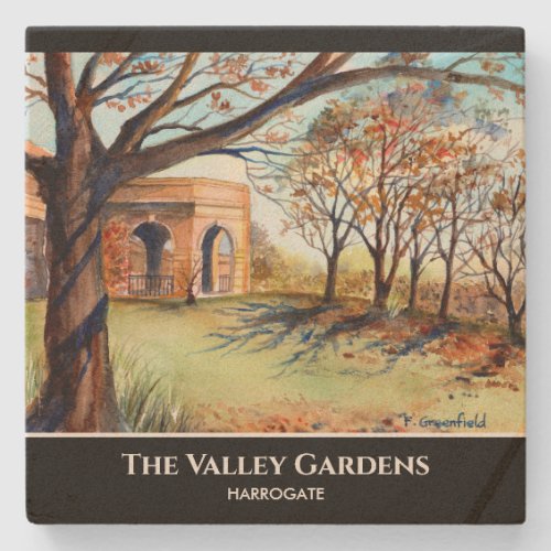 The Valley Gardens Harrogate by Farida Greenfield Stone Coaster