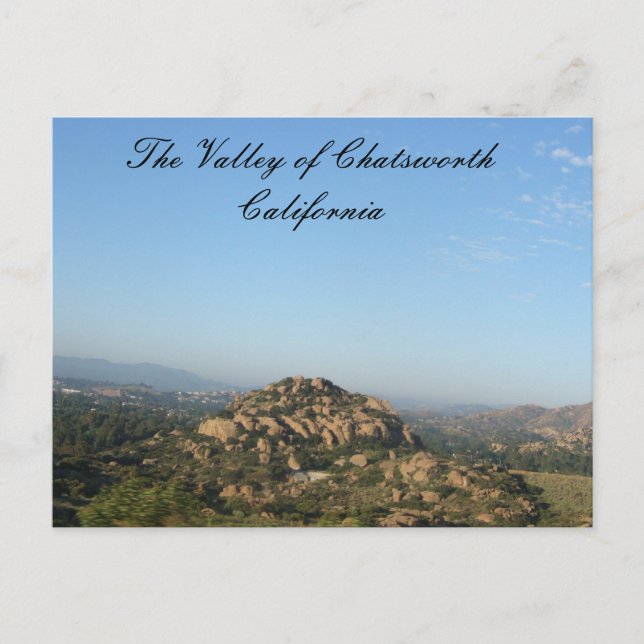 The Valley of Chatsworth California Postcard (Front)
