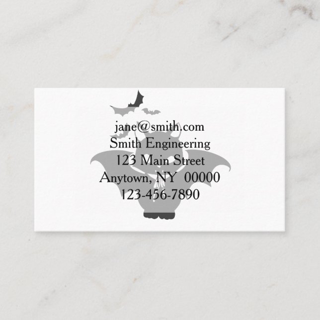 The vampire cat have canine - Choose back color Business Card (Front)
