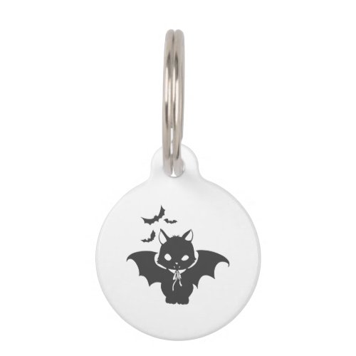 The vampire cat have canine - Choose back color Pet ID Tag