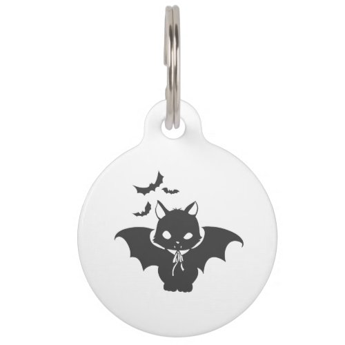 The vampire cat have canine _ Choose back color Pet ID Tag