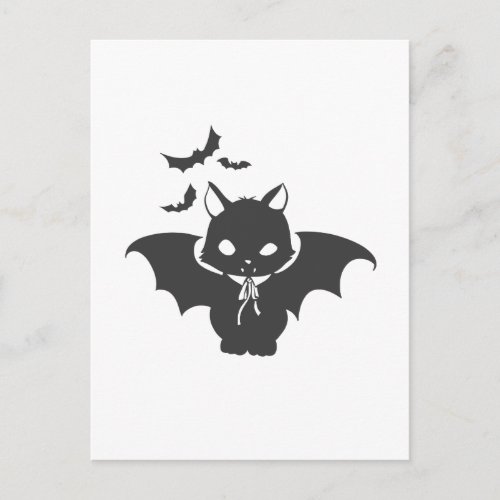 The vampire cat have canine _ Choose back color Postcard