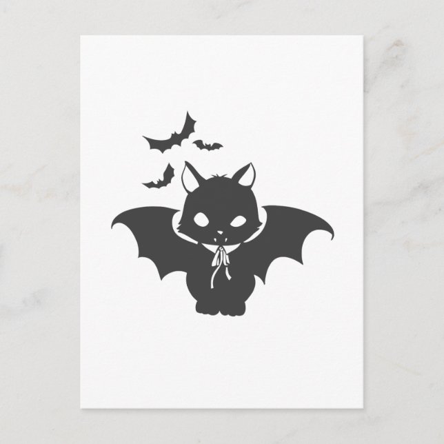 The vampire cat have canine - Choose back color Postcard (Front)