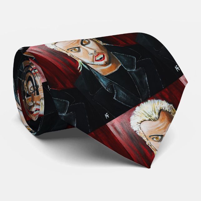 The Vampire Painting by Alfred Fox Neck Tie (Rolled)