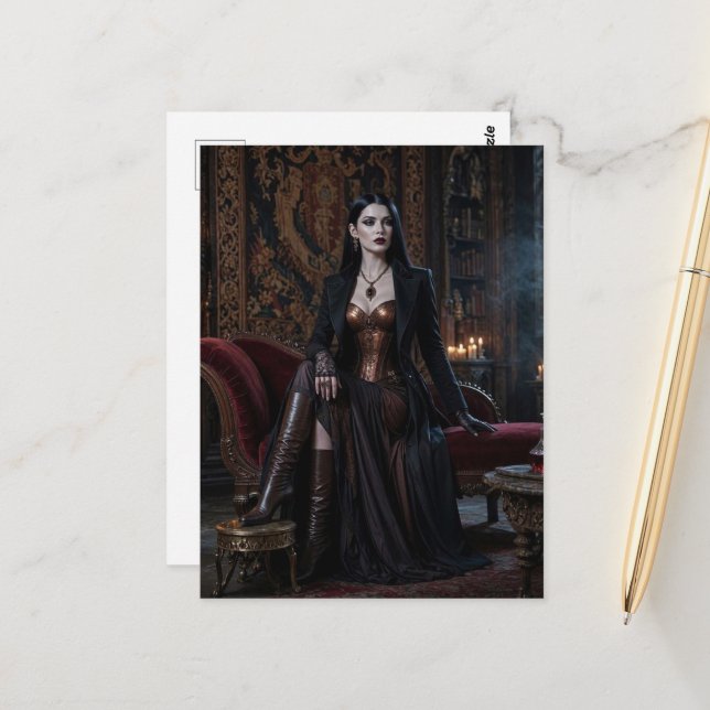 The Vampire Woman Postcard (Front/Back In Situ)