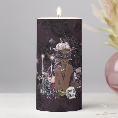 The Vampiress  Moody Gothic Vampy Glam Dark Skin Pillar Candle